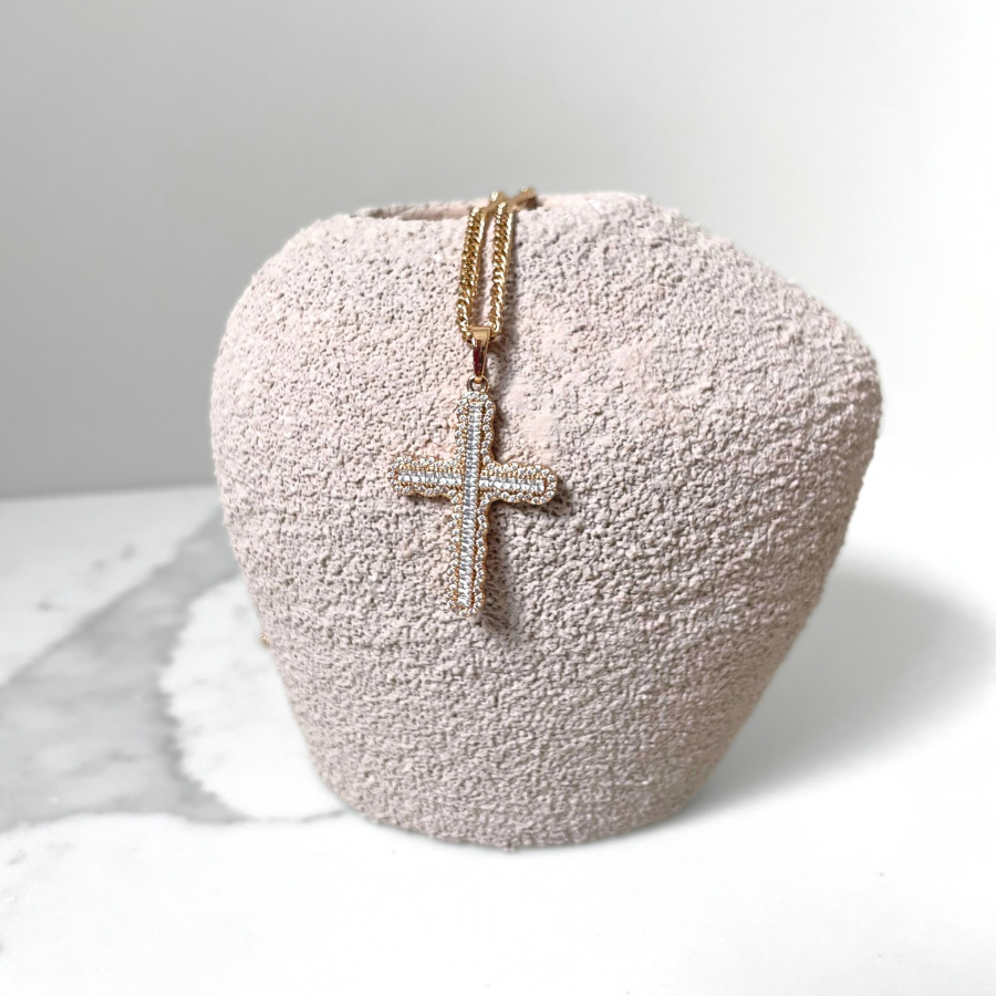 NEW Matena Lee cross pendant and chain - 18k gold plated
