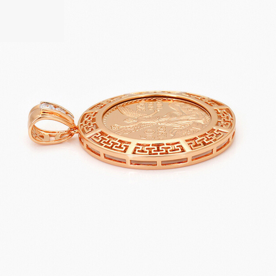 Matina Medallion Necklace - 18 k warm gold plated