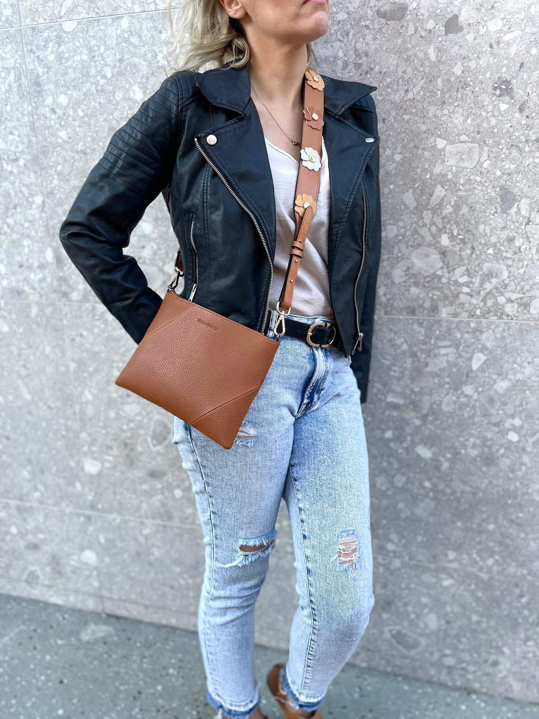 Flower Bag Strap - Amara Tan