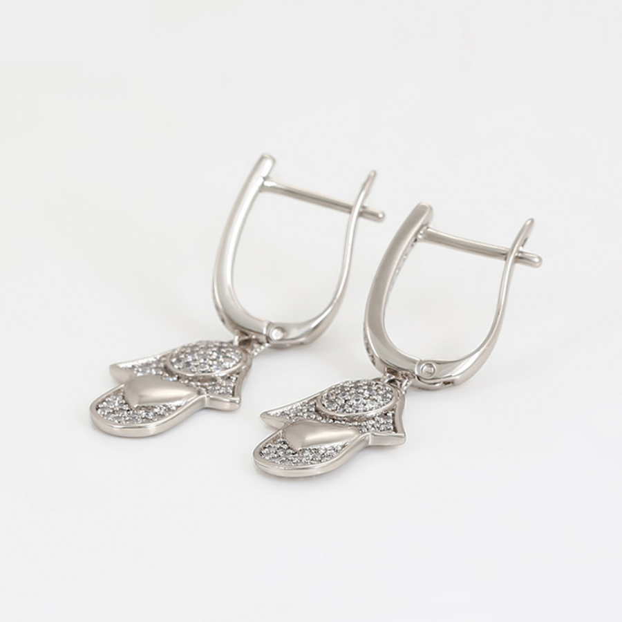 Hand over Heart Earrings - Platinum plated