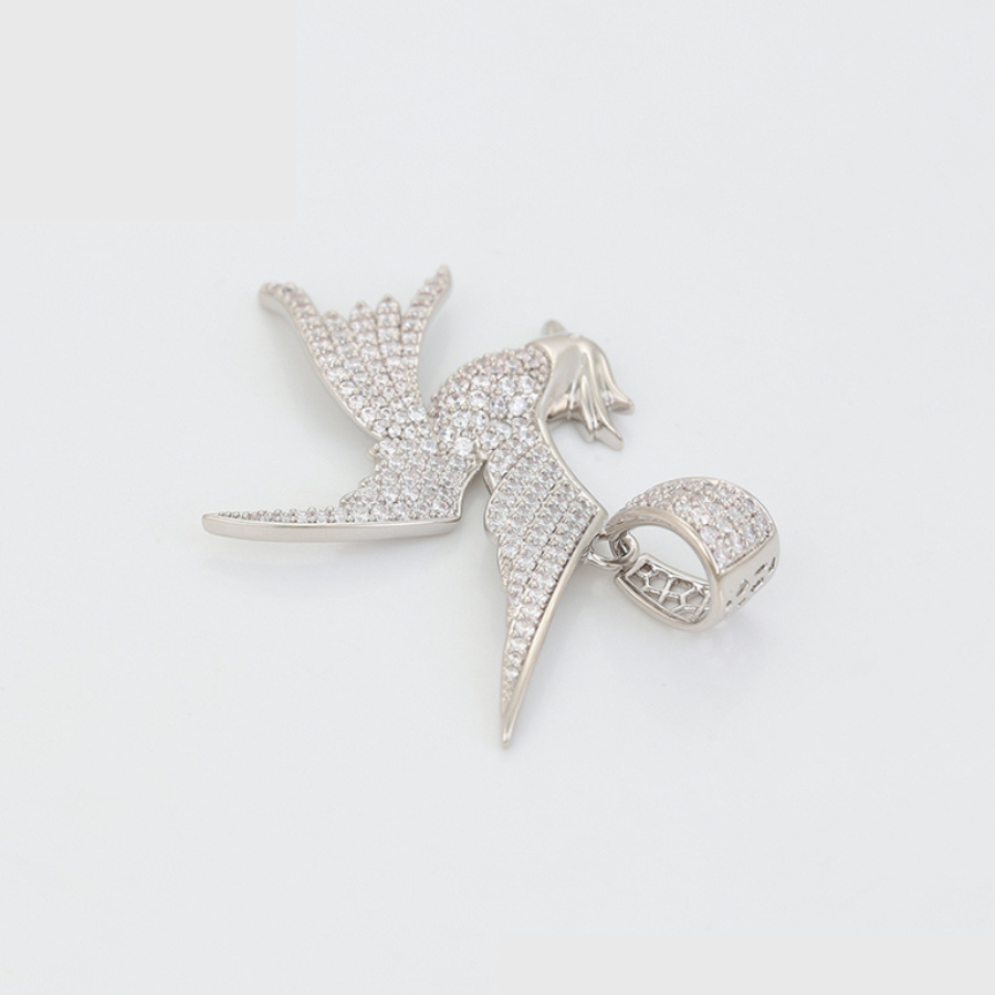 Song Bird necklace and pendant - Platinum plated