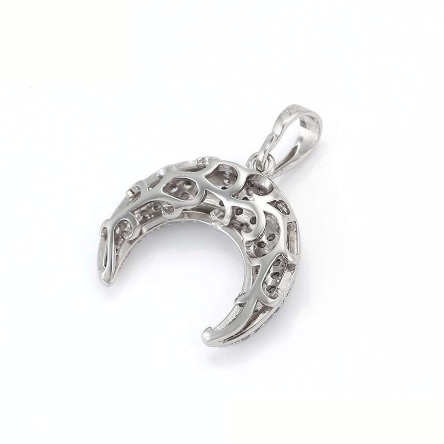 NEW Crescent Moon Pendant and Necklace - Platinum plated