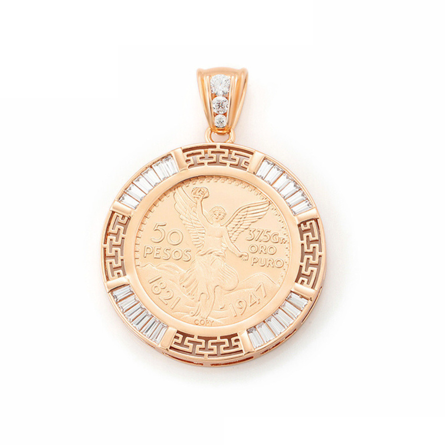 Keona Medallion Necklace and Pendant - 18 k warm gold