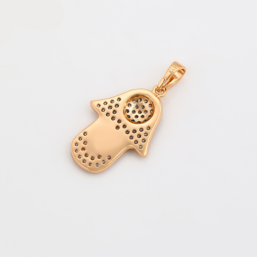 Hand over Heart pendant and Chain - 18k warm gold plated