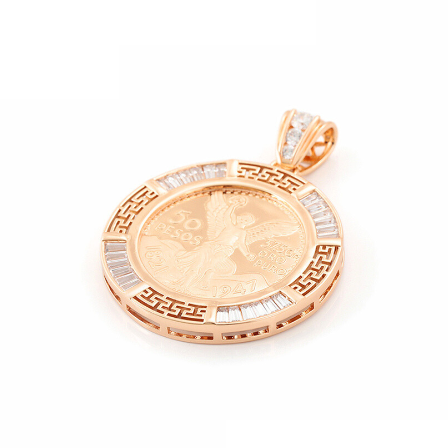 Keona Medallion Necklace and Pendant - 18 k warm gold