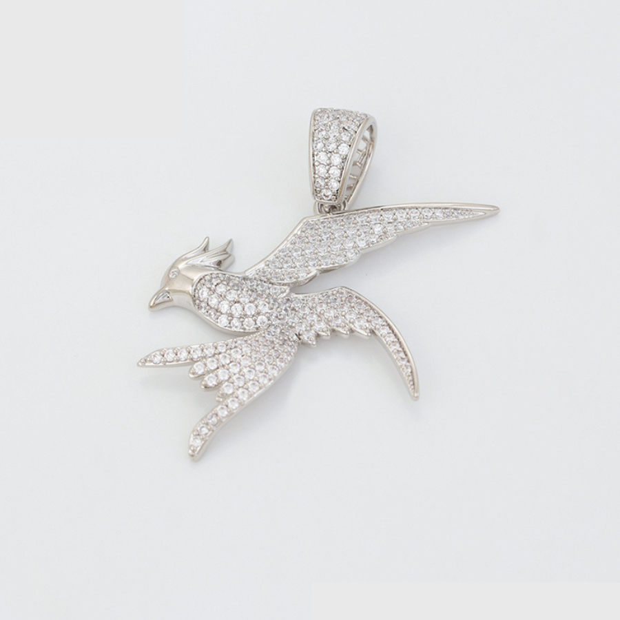 Song Bird necklace and pendant - Platinum plated