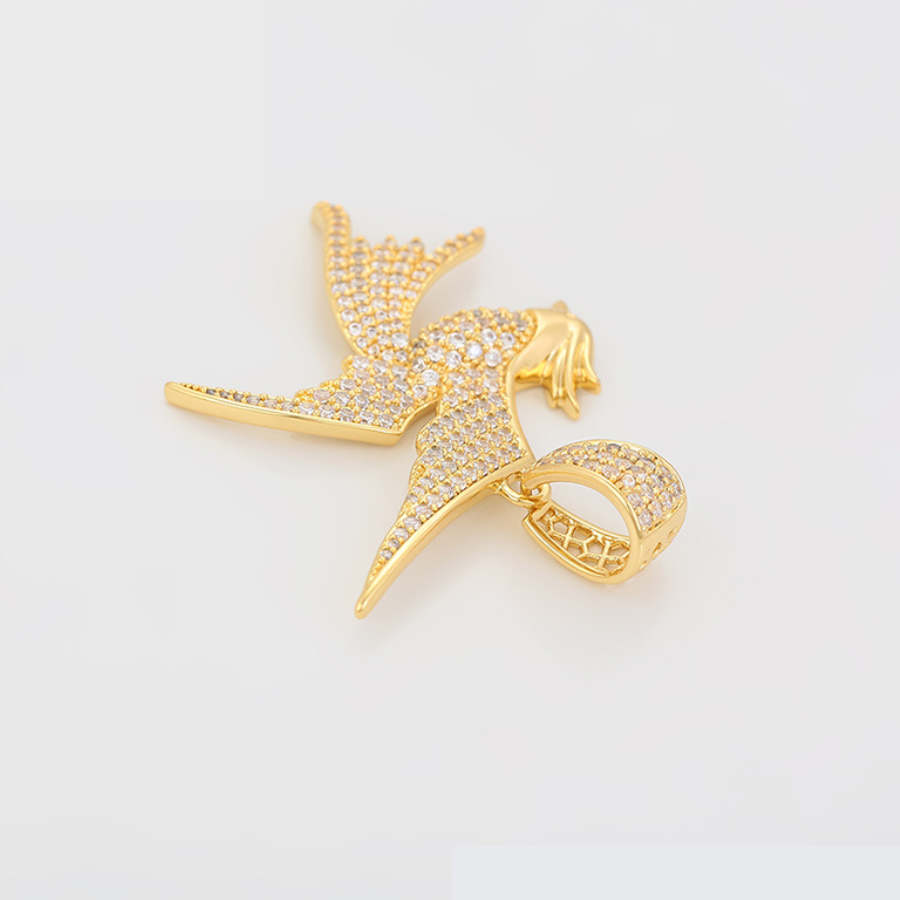 Song Bird necklace and pendant - 14 k gold plated