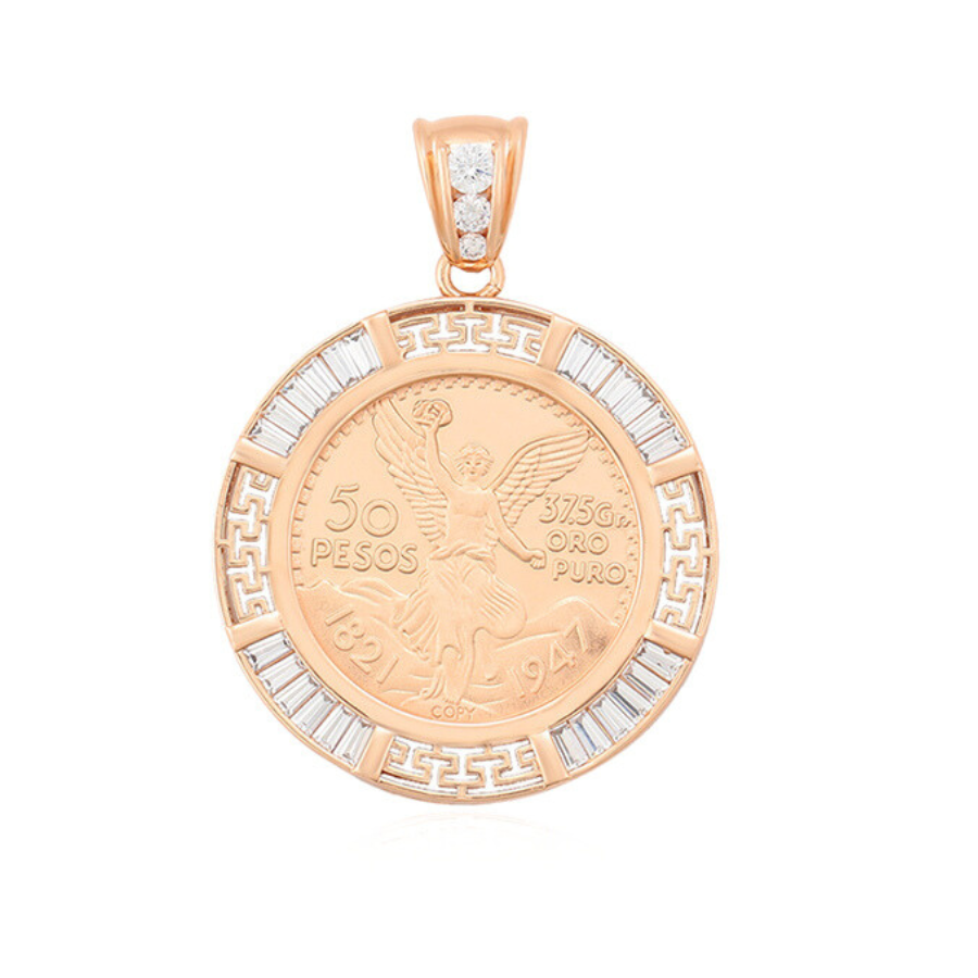 Keona Medallion Necklace and Pendant - 18 k warm gold
