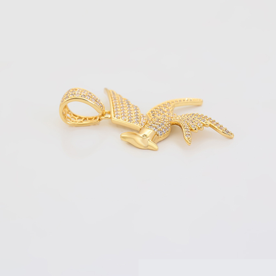 Song Bird necklace and pendant - 14 k gold plated