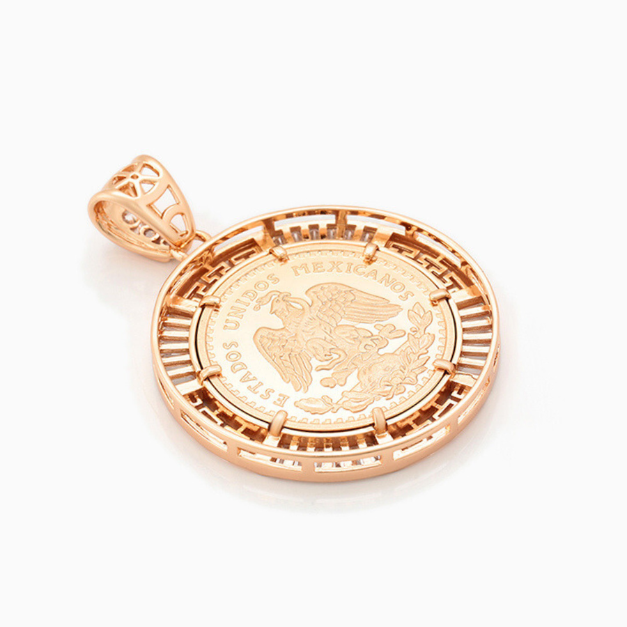 Keona Medallion Necklace and Pendant - 18 k warm gold
