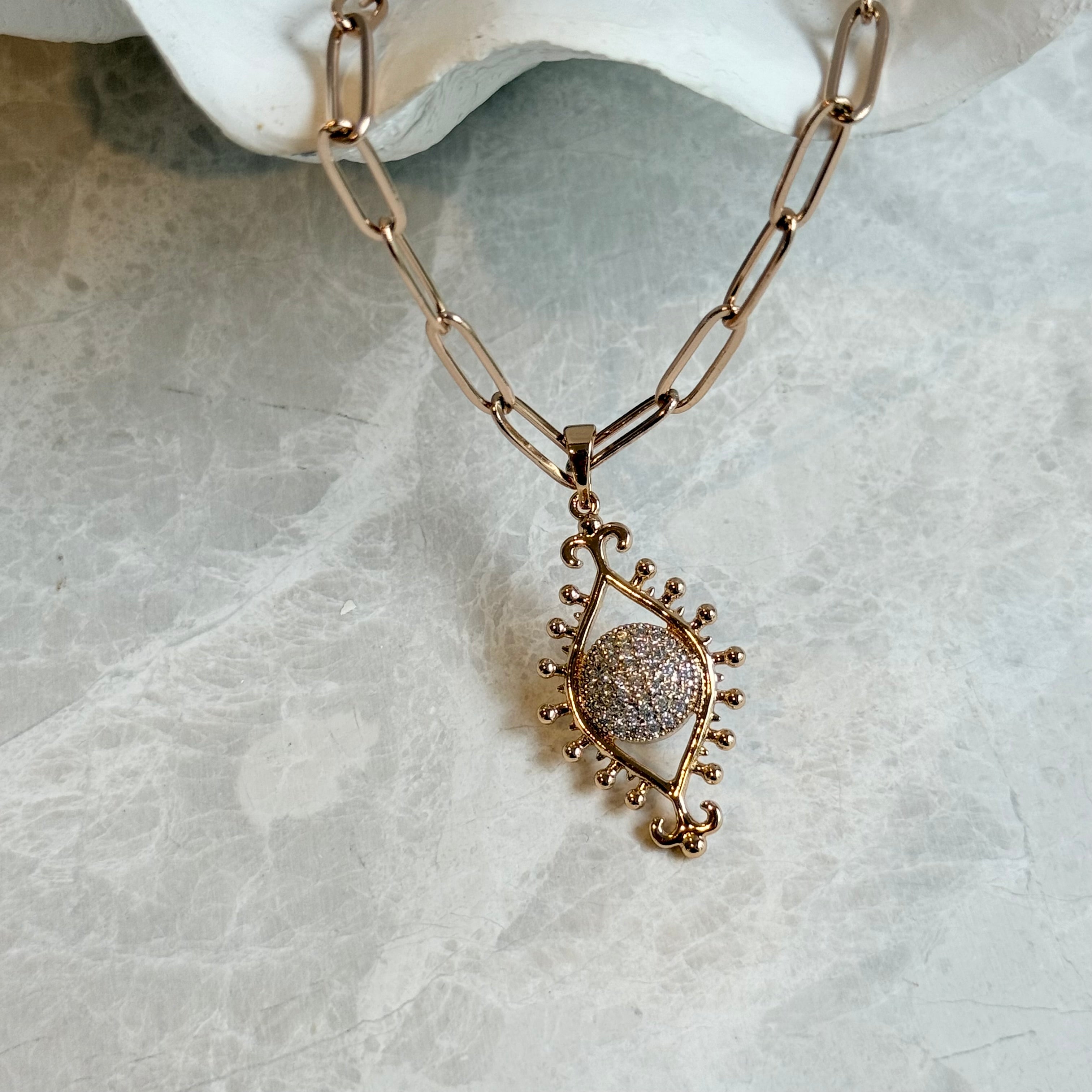 Sun Solace Set - Earrings and Pendant 14 k gold plated