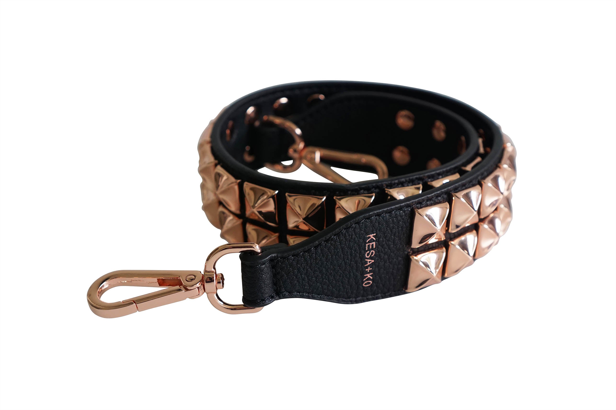 Rose Gold studded bag strap - Dalia Mid length