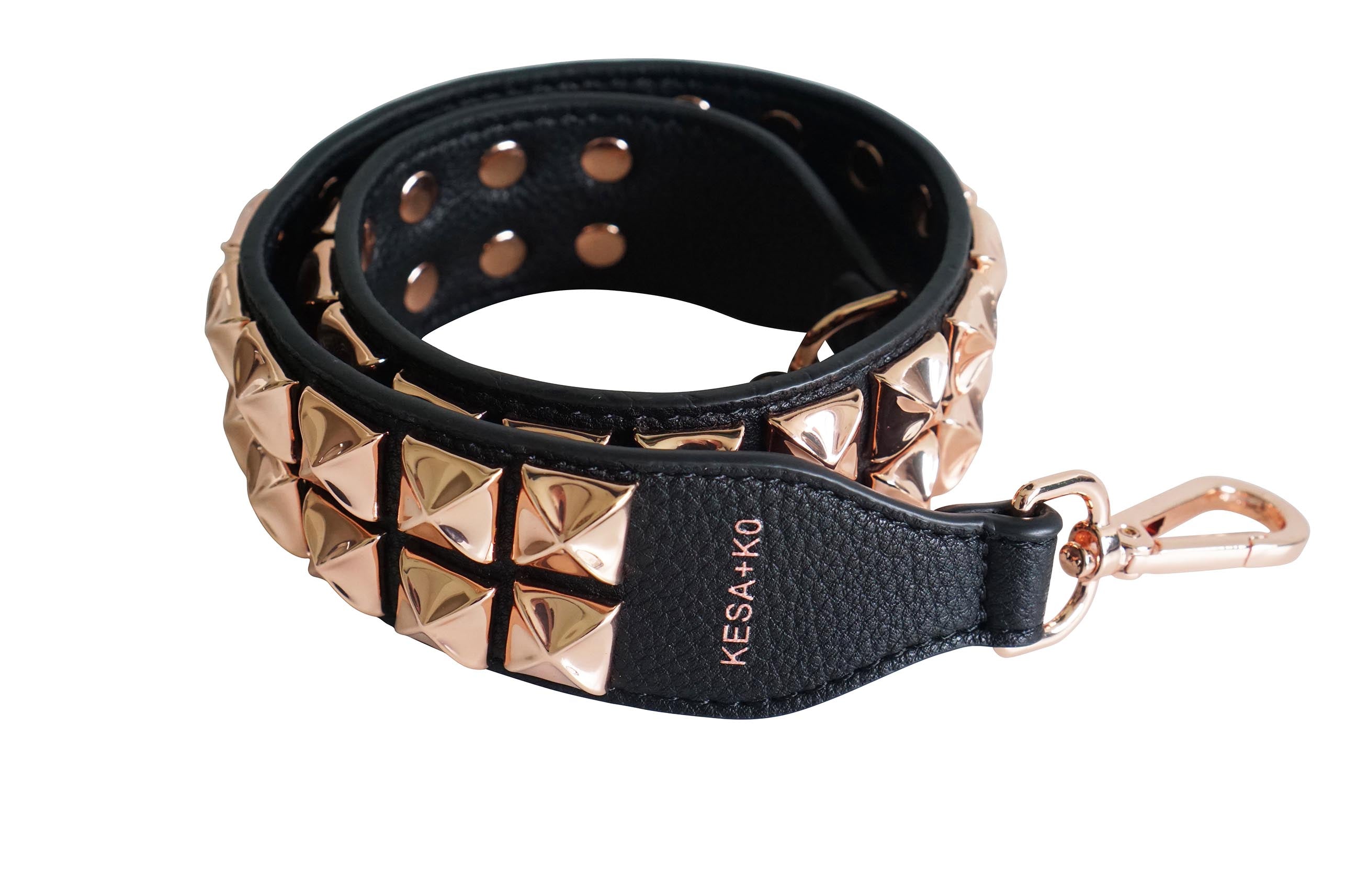 Rose Gold studded bag strap - Dalia Mid length