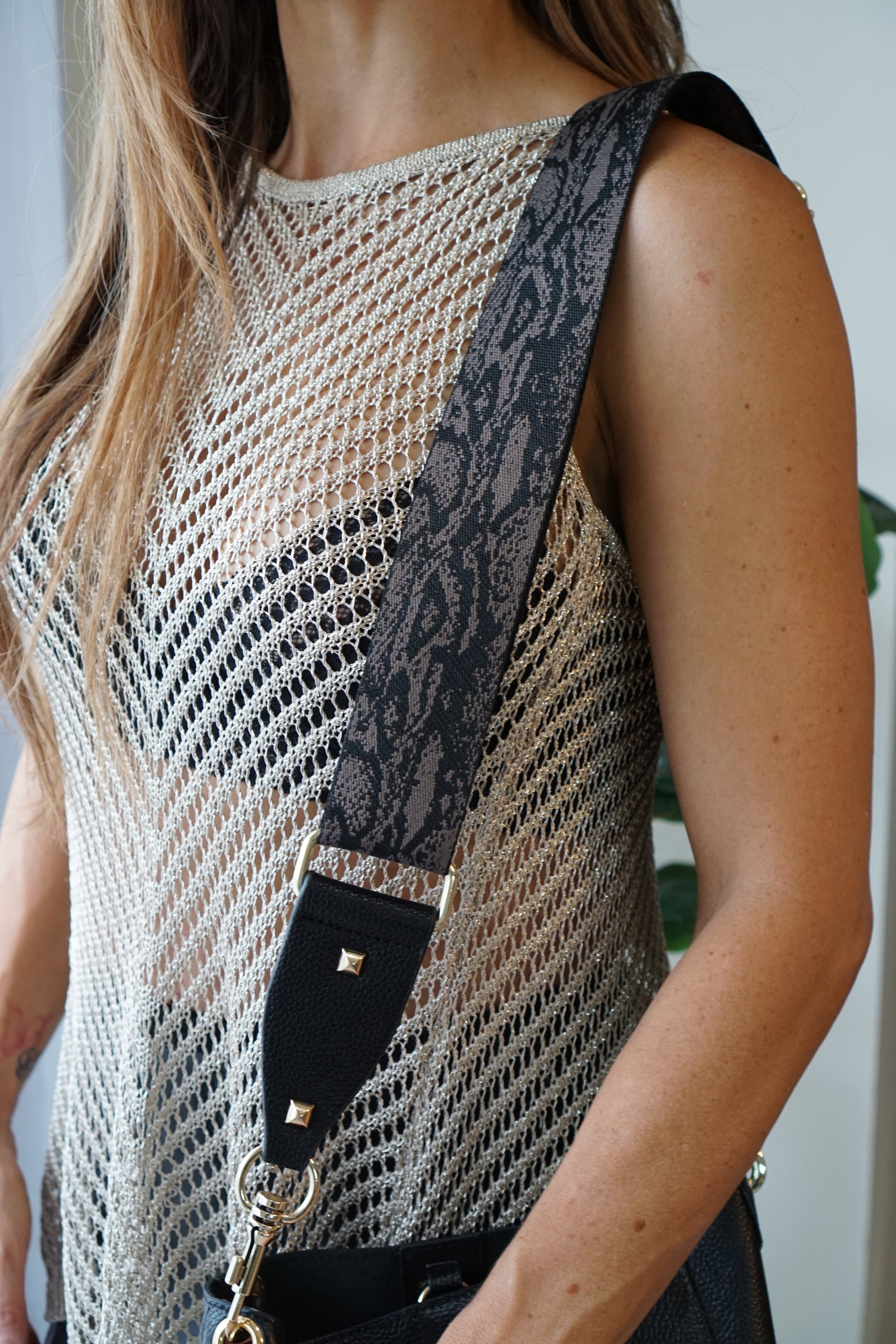 Leather Double Zipper Handbag - Aspa Taupe