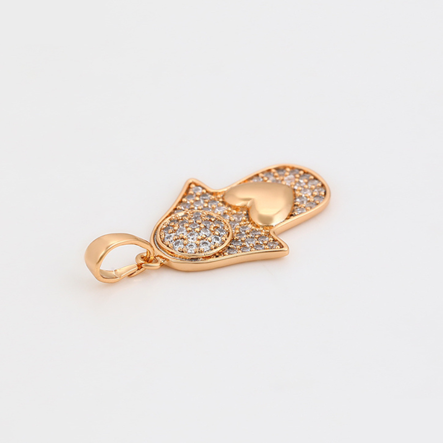 Hand over Heart pendant and Chain - 18k warm gold plated