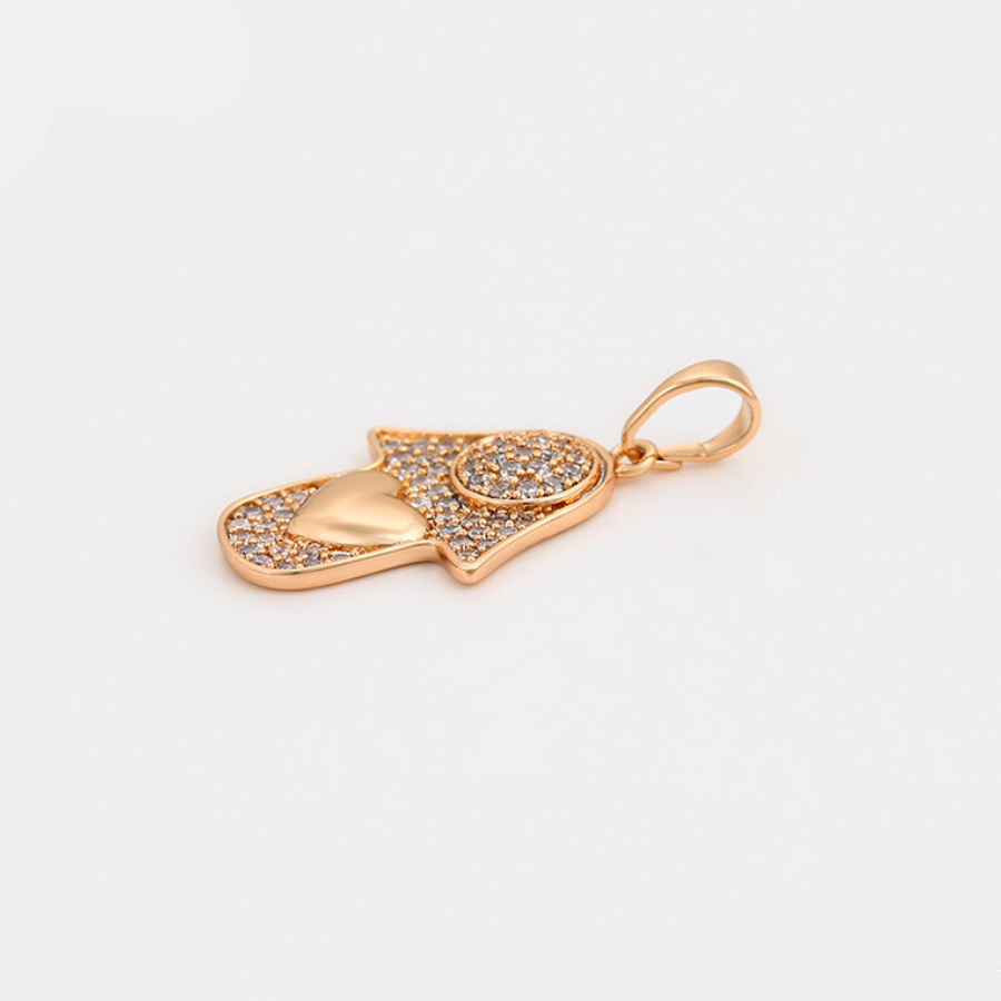 Hand over Heart pendant and Chain - 18k warm gold plated