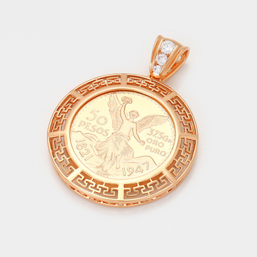 Matina Medallion Necklace - 18 k warm gold plated