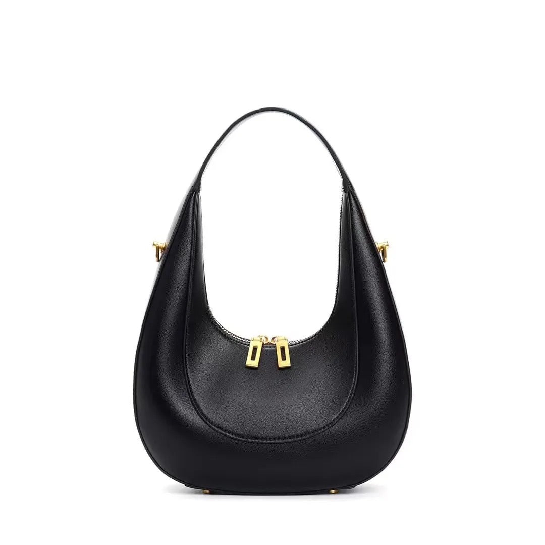 Fallon Shoulder Half moon Bag - Black