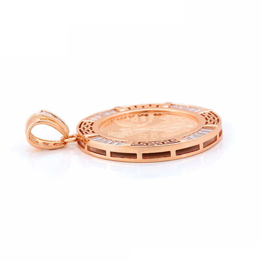 Keona Medallion Necklace and Pendant - 18 k warm gold