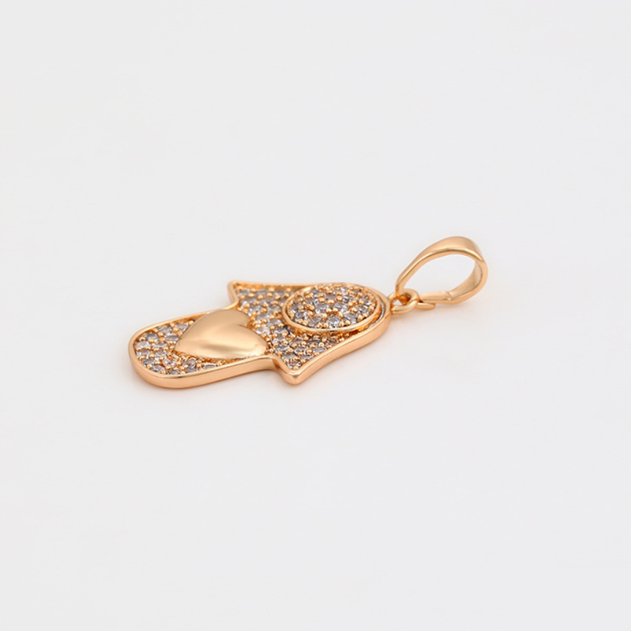 Hand over Heart pendant and Chain - 18k warm gold plated