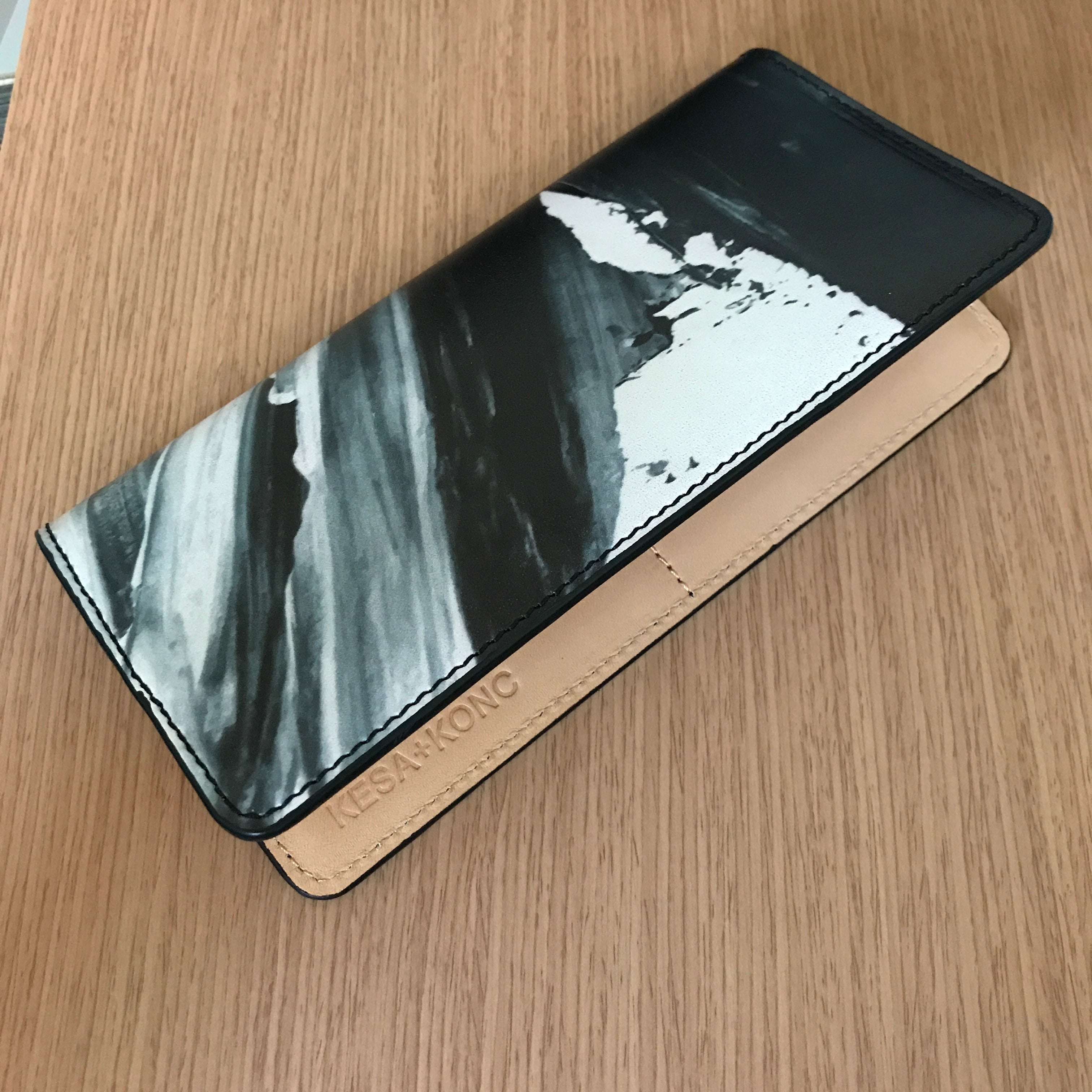 Leather Card Wallet Mali Rae - Black