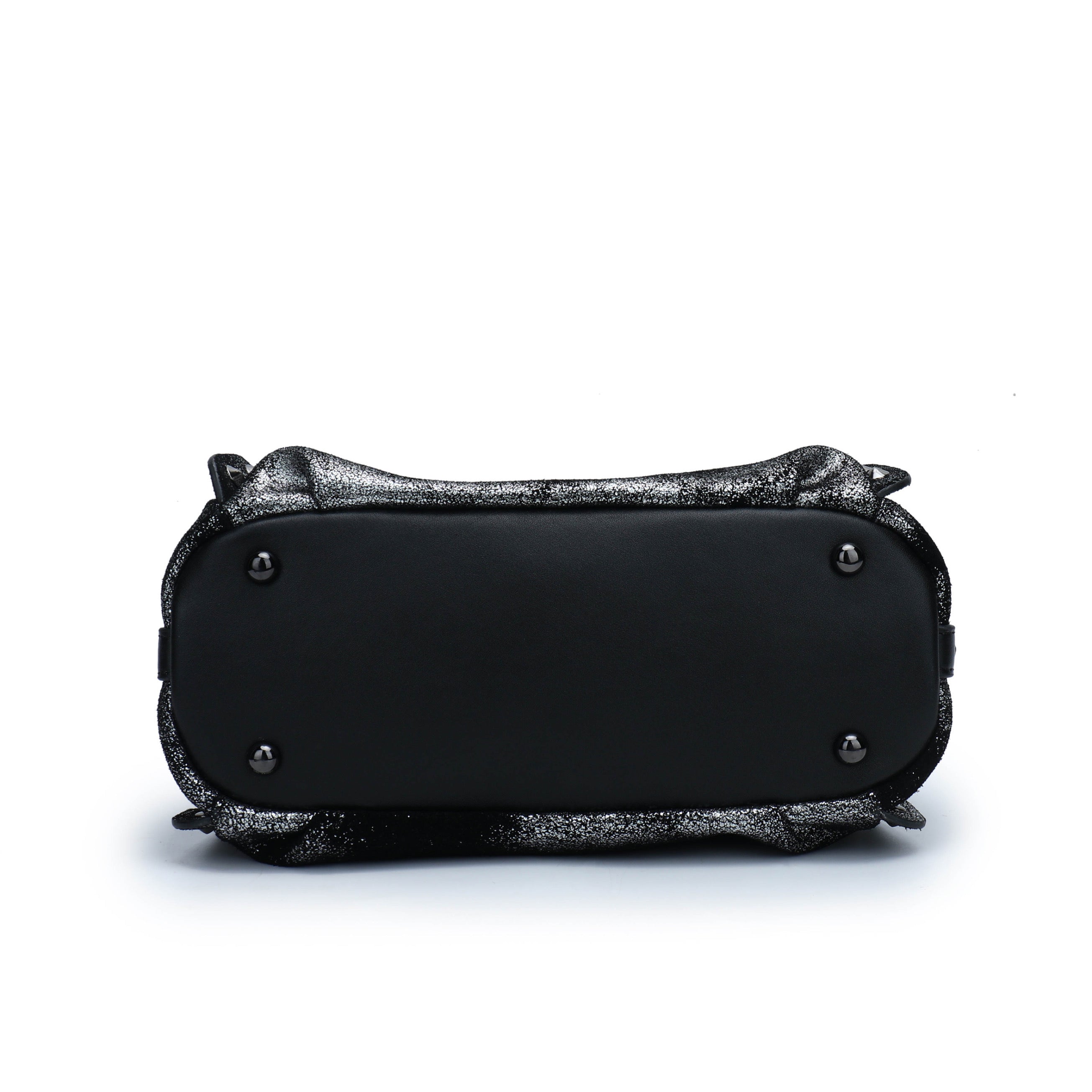 Star Gaze Studded Barrel bag - Gunmetal Leather