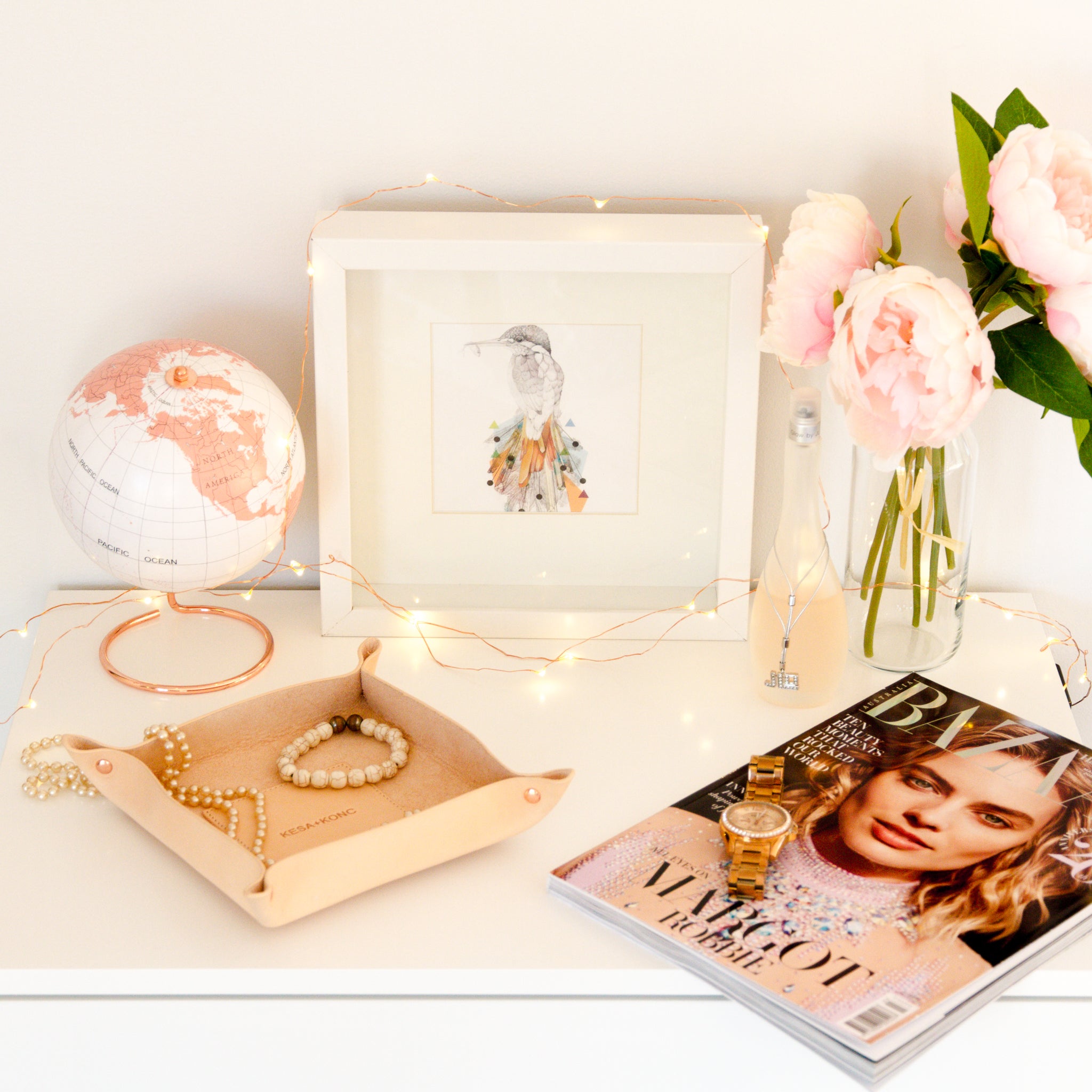 Leather Jewellery Tray - Classic Fawn