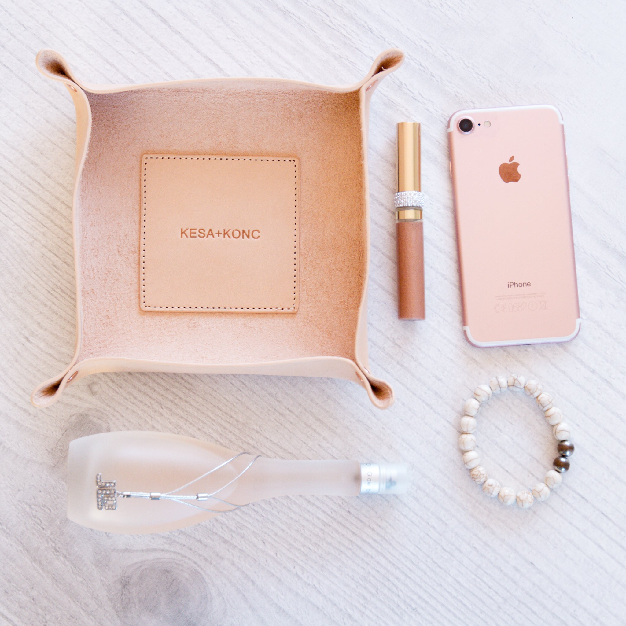 Leather Jewellery Tray - Classic Fawn