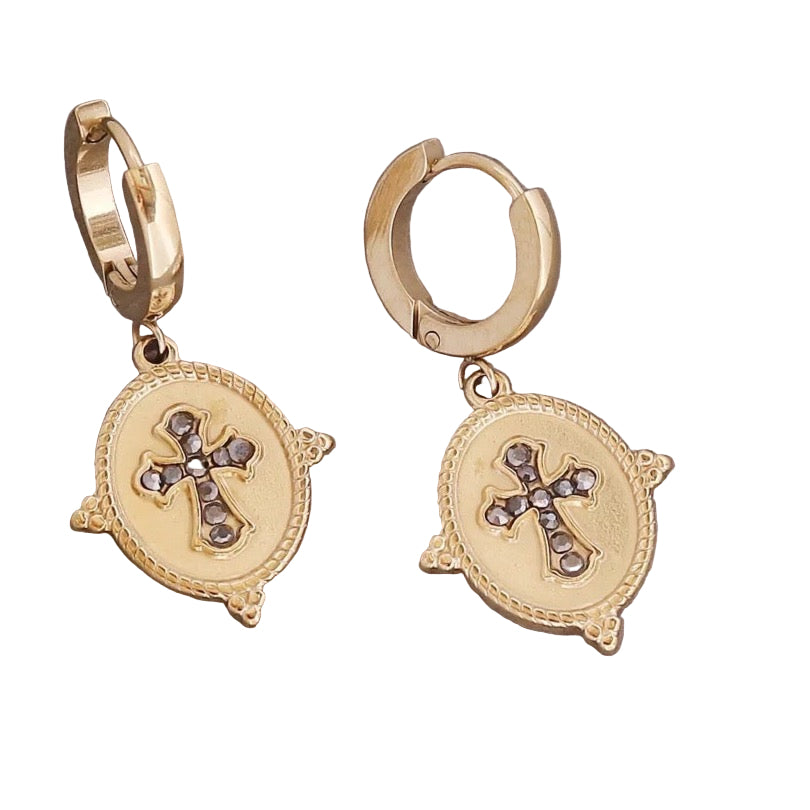 Mia Round Gold 18k plated Earrings