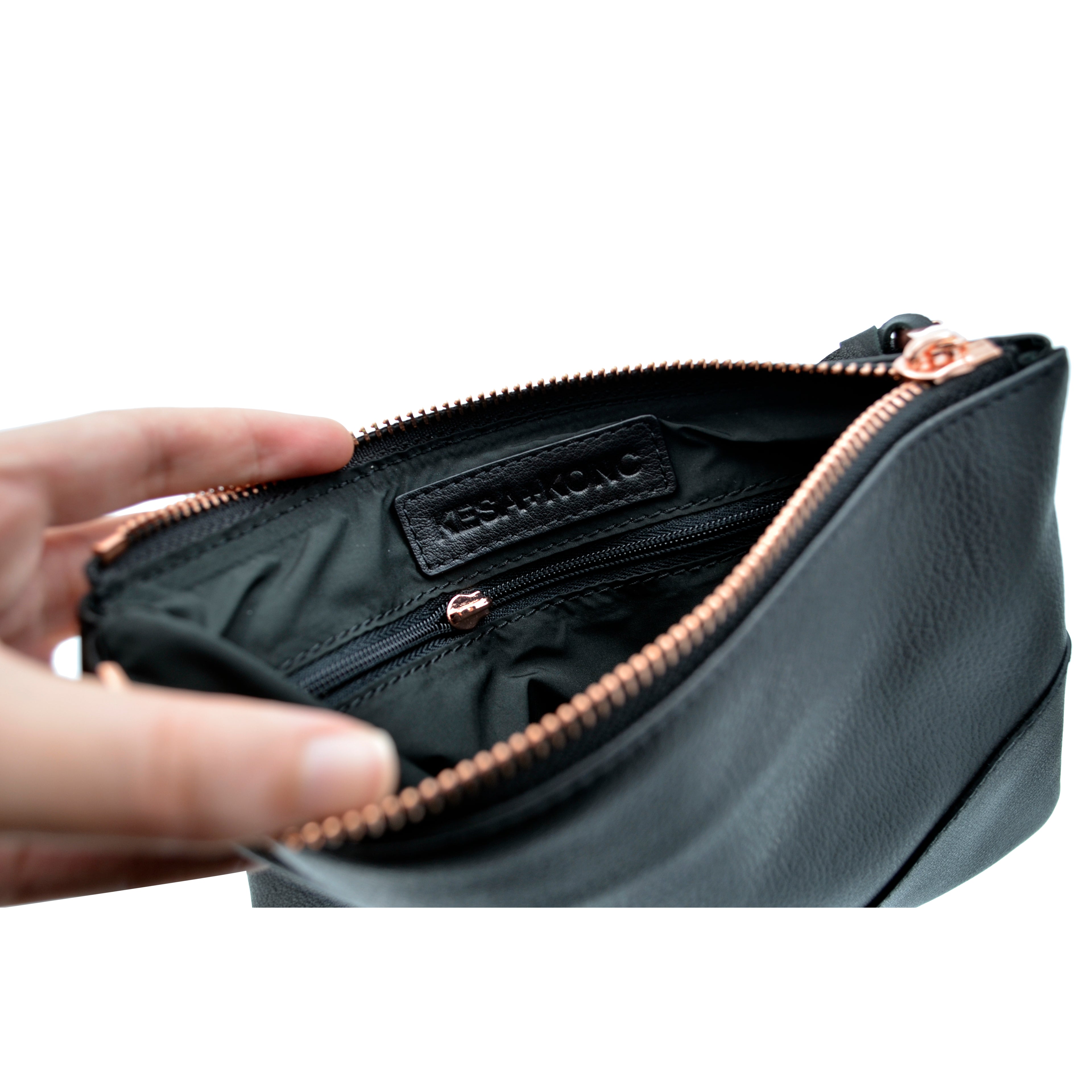 Bundle - Classic Black Clutch + Dalia Studded Hand strap