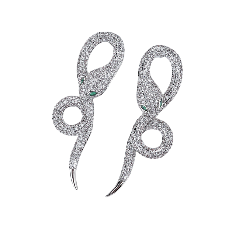 Sierra Snake earrings - Platinum Plated