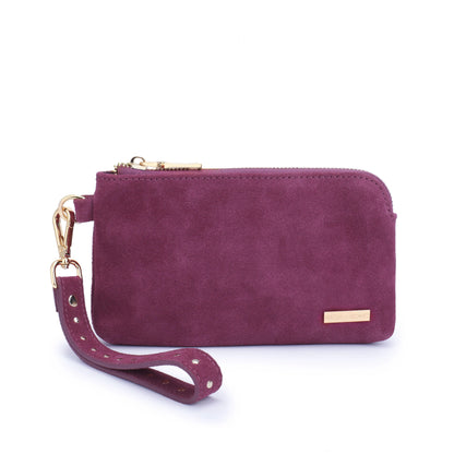 Sahana studded - Wild Berry Suede Phone wallet