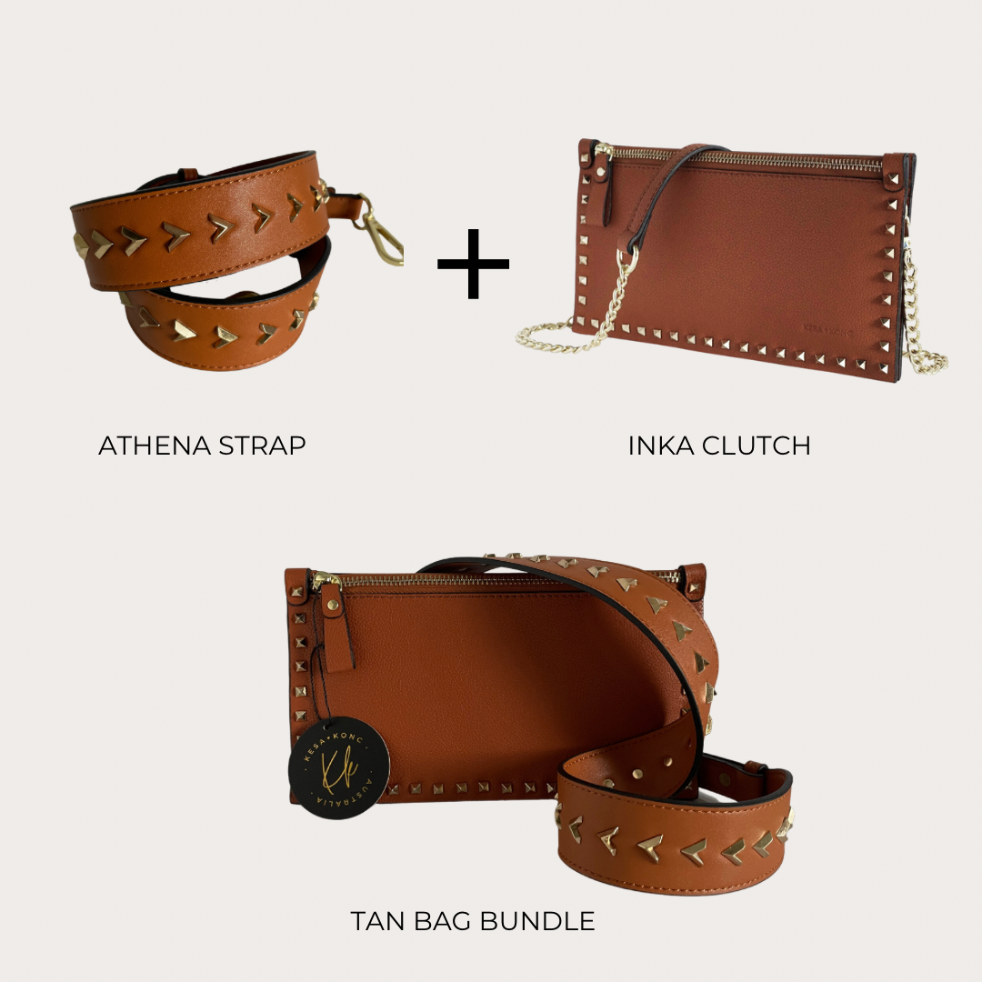 Bundle - Inka Clutch + Athena Strap (tan)