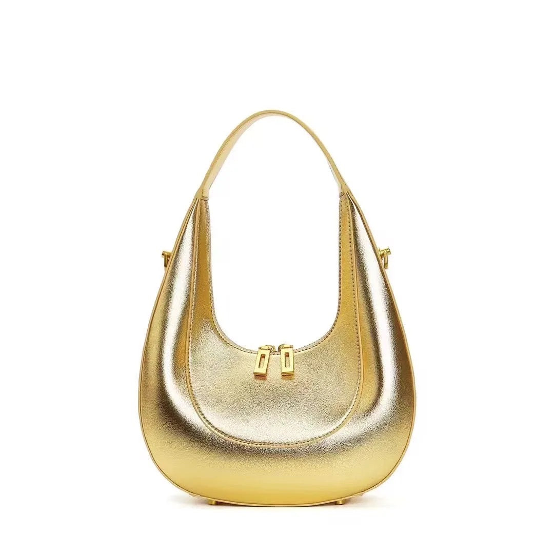 Fallon Shoulder Half moon Bag - Gold