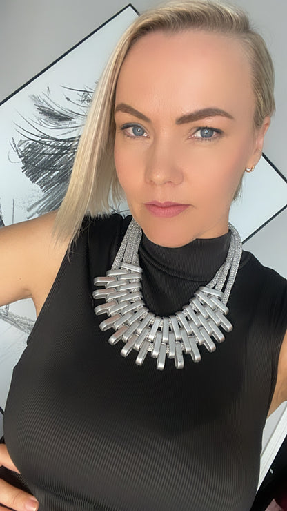 Stella Silver Mesh Necklace