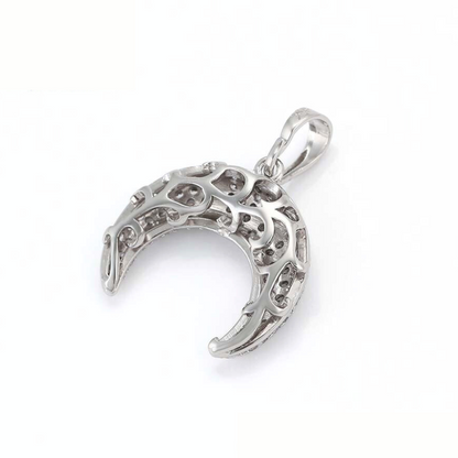 NEW Crescent Moon Pendant and Necklace - Platinum plated