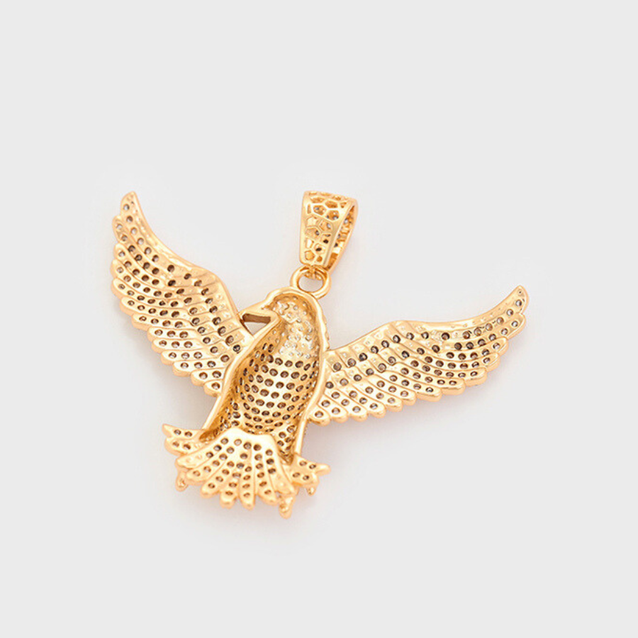 NEW Flying High Eagle Pendant and Chain - 18 k gold plated