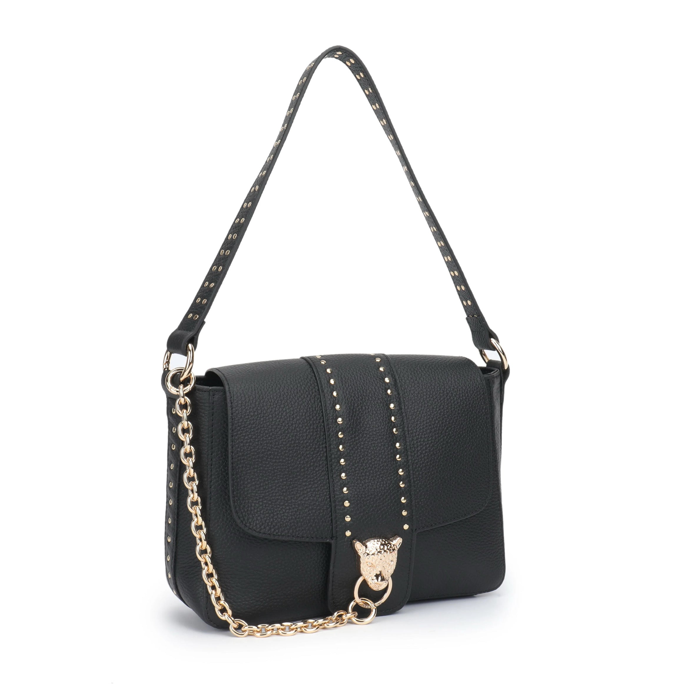 Sahana studded - Pebble Black Midi bag