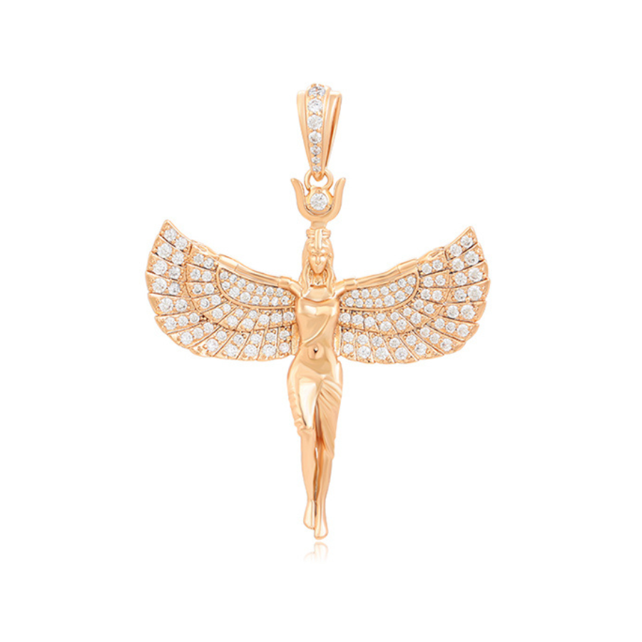 NEW Lady Phoenix necklace and pendant - 18 k warm gold plated