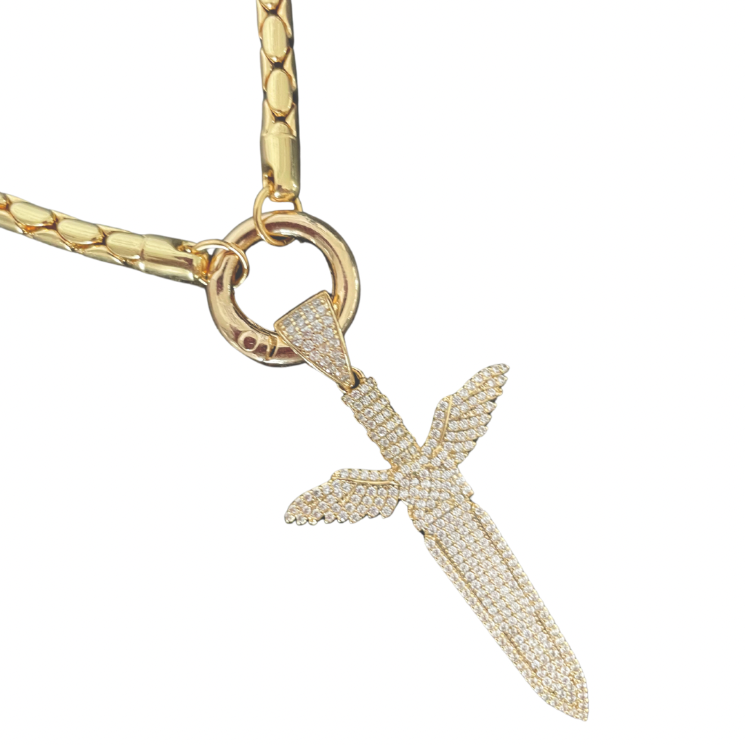 Sword 14 k chain and pendant