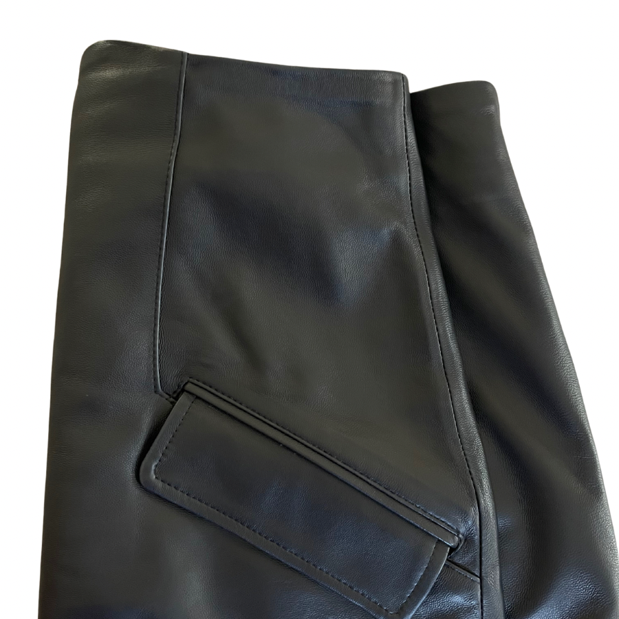 Talina Leather - A Line Skirt - Classic Black