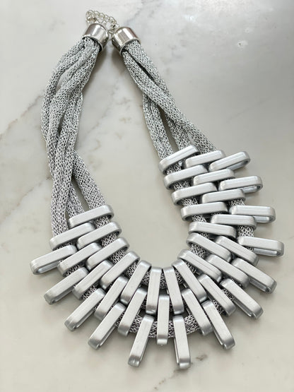 Stella Silver Mesh Necklace