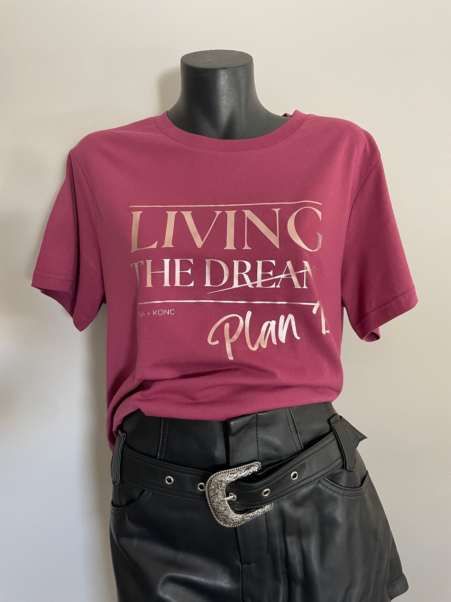 Living the Plan B - Short Sleeved T-Shirt Mauve