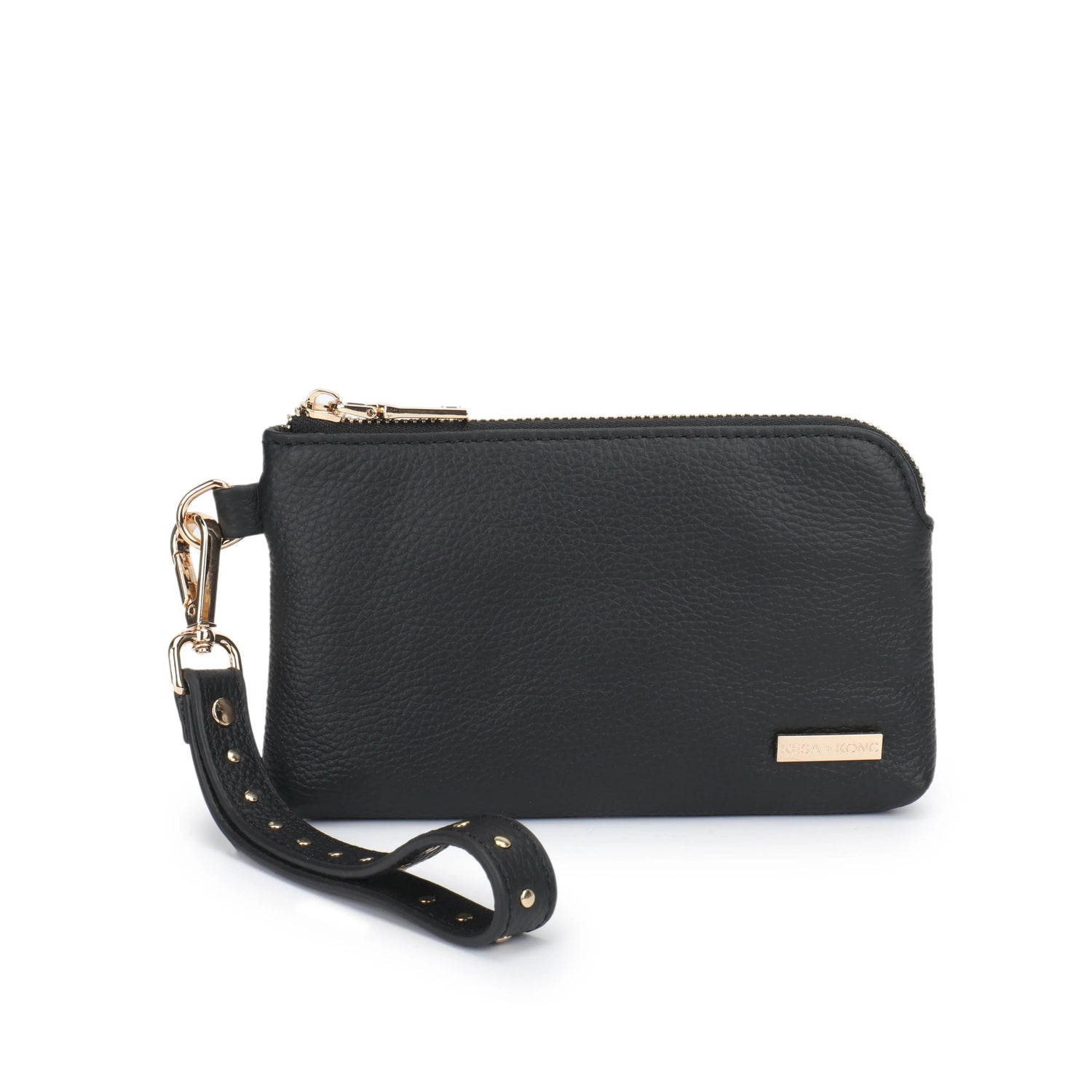 Sahana studded - Pebble Black Phone wallet