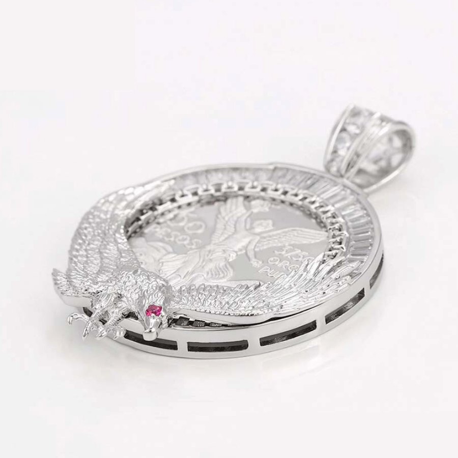 Alina Medallion Necklace and Pendant - Platinum Plated