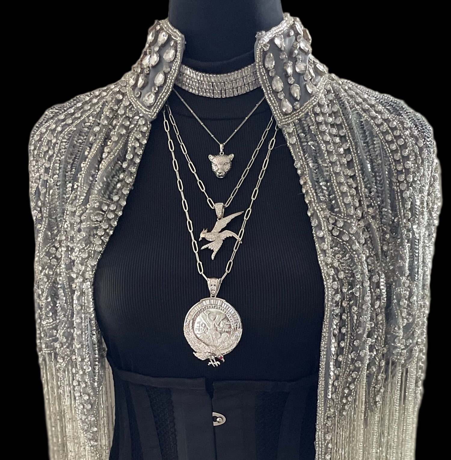 Song Bird necklace and pendant - Platinum plated