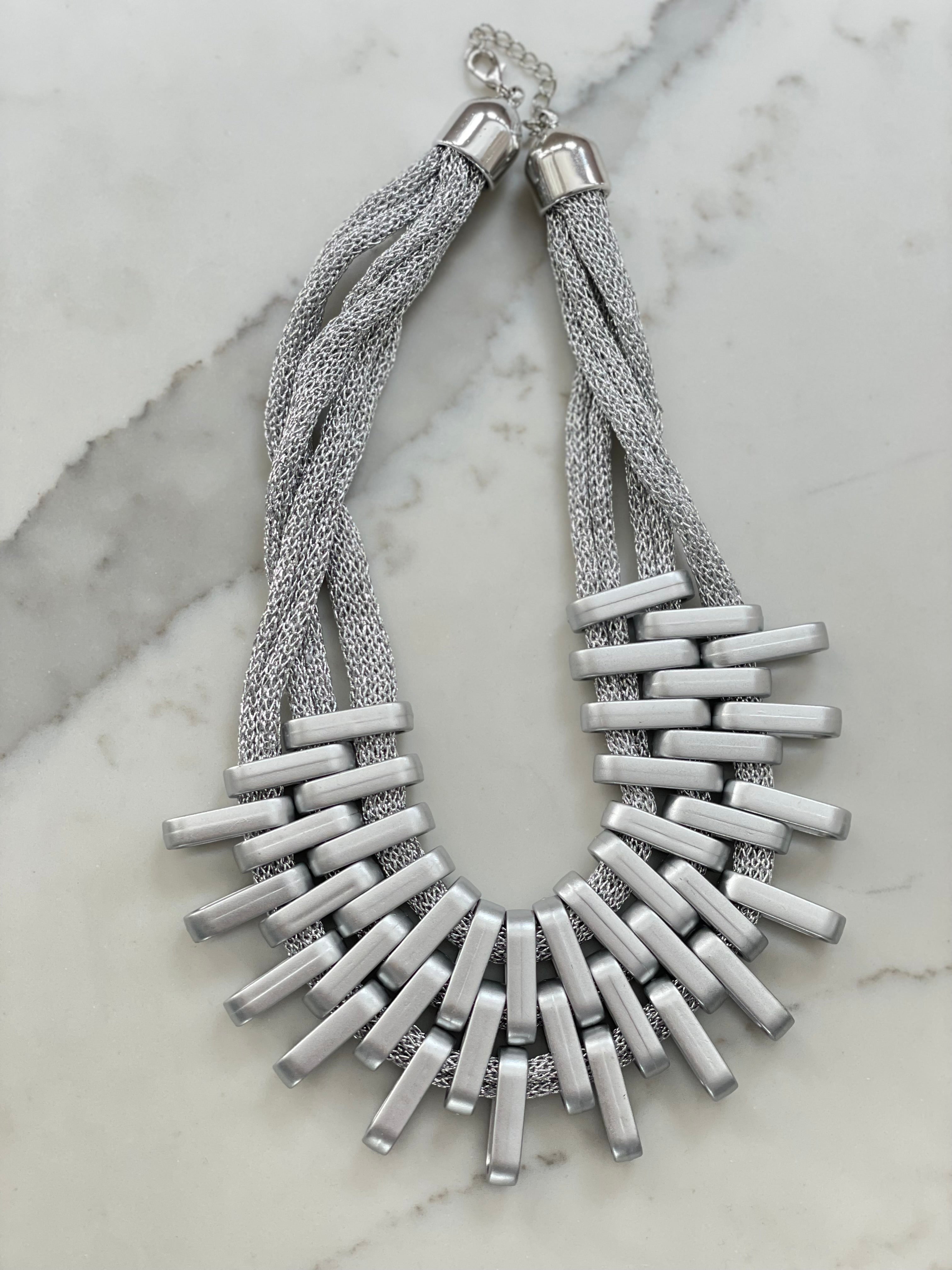 Stella Silver Mesh Necklace