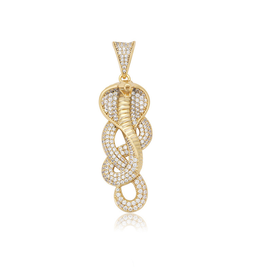 Sierra Snake Binded - 14k gold plated necklace with Paperclip chain 50 cm