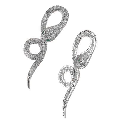 Sierra Snake earrings - Platinum Plated