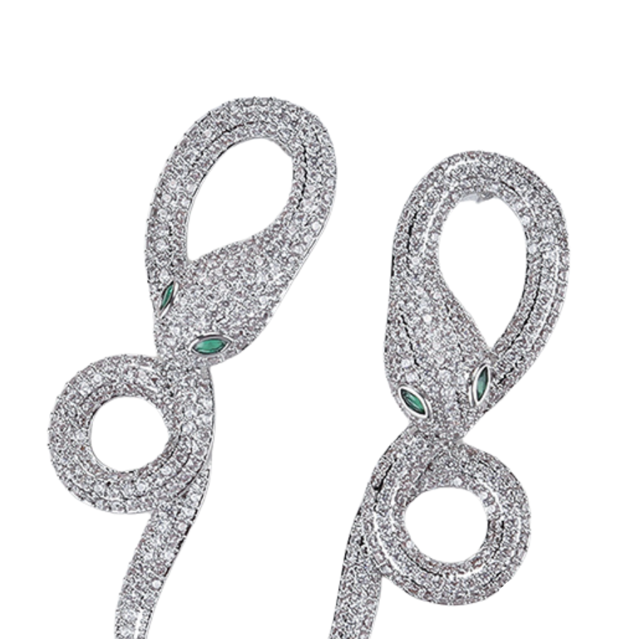 Sierra Snake earrings - Platinum Plated